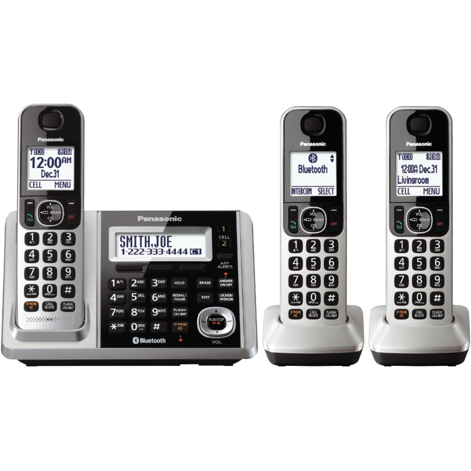Amazon.com: Panasonic KX-TGF373S DECT 3-Handset Landline Telephone